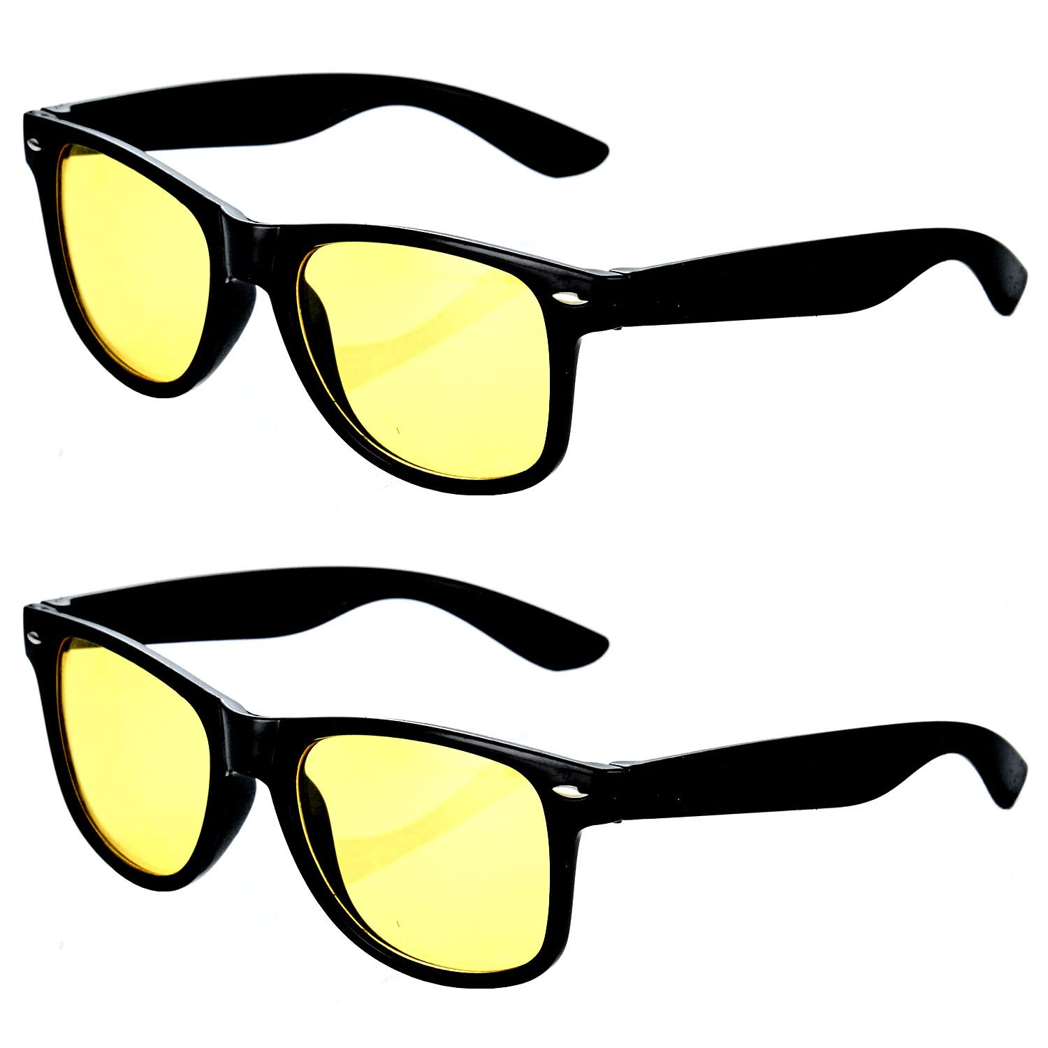 HAC24 2er Set Nachtfahrbrille im Retro-Look Nachtsichtbrille Nachtbrille Sonnenbrille Auto Motorrad Kontrast Brille von HAC24