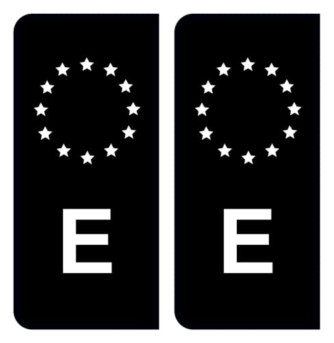 HADEXIA Aufkleber, Nummernschild, E Spanien, Europäische Union, Schwarz von HADEXIA