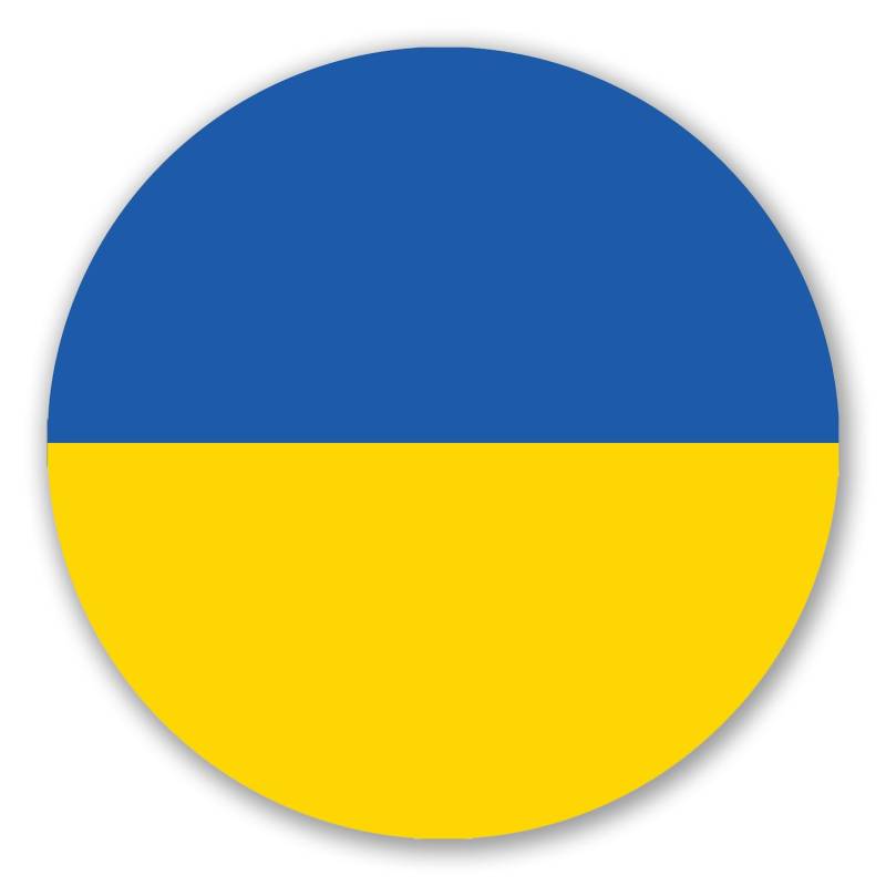 HADEXIA Aufkleber, rund, Flagge Ukraine, Gelb und Blau, selbstklebend, 15 cm von HADEXIA
