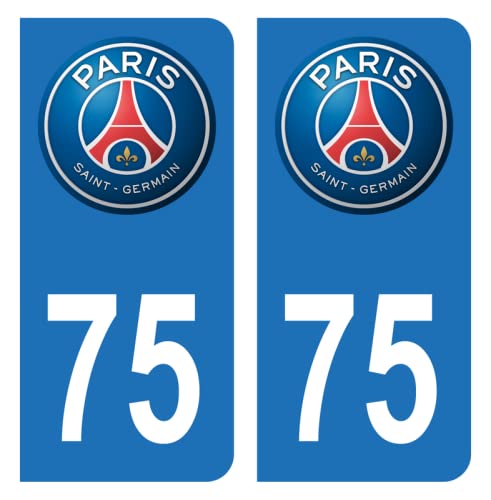 HADEXIA Aufkleber für Nummernschild, 75 Club PSG, Blau, Paris Saint Germain Fußball Club von HADEXIA