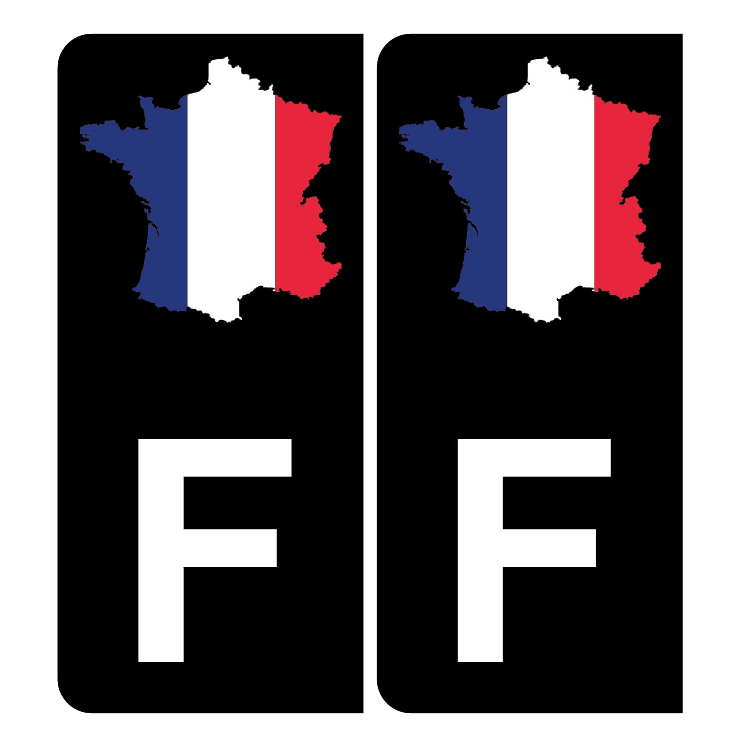 HADEXIA Aufkleber für Nummernschild, Auto, F, Karte von Frankreich, Schwarz von HADEXIA