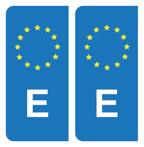 HADEXIA Aufkleber für Nummernschild, E, Spanien, EU, Blau von HADEXIA