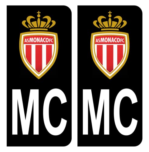 HADEXIA Aufkleber für Nummernschild, MC Club AS Association Sport Monaco Football Club Schwarz von HADEXIA