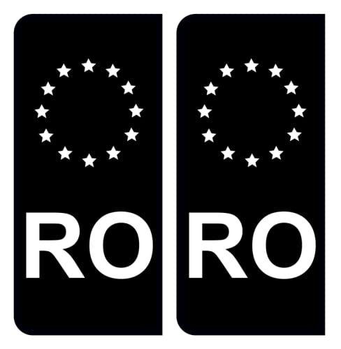 HADEXIA Aufkleber für Nummernschild, RO Rumänien, EU, Schwarz von HADEXIA