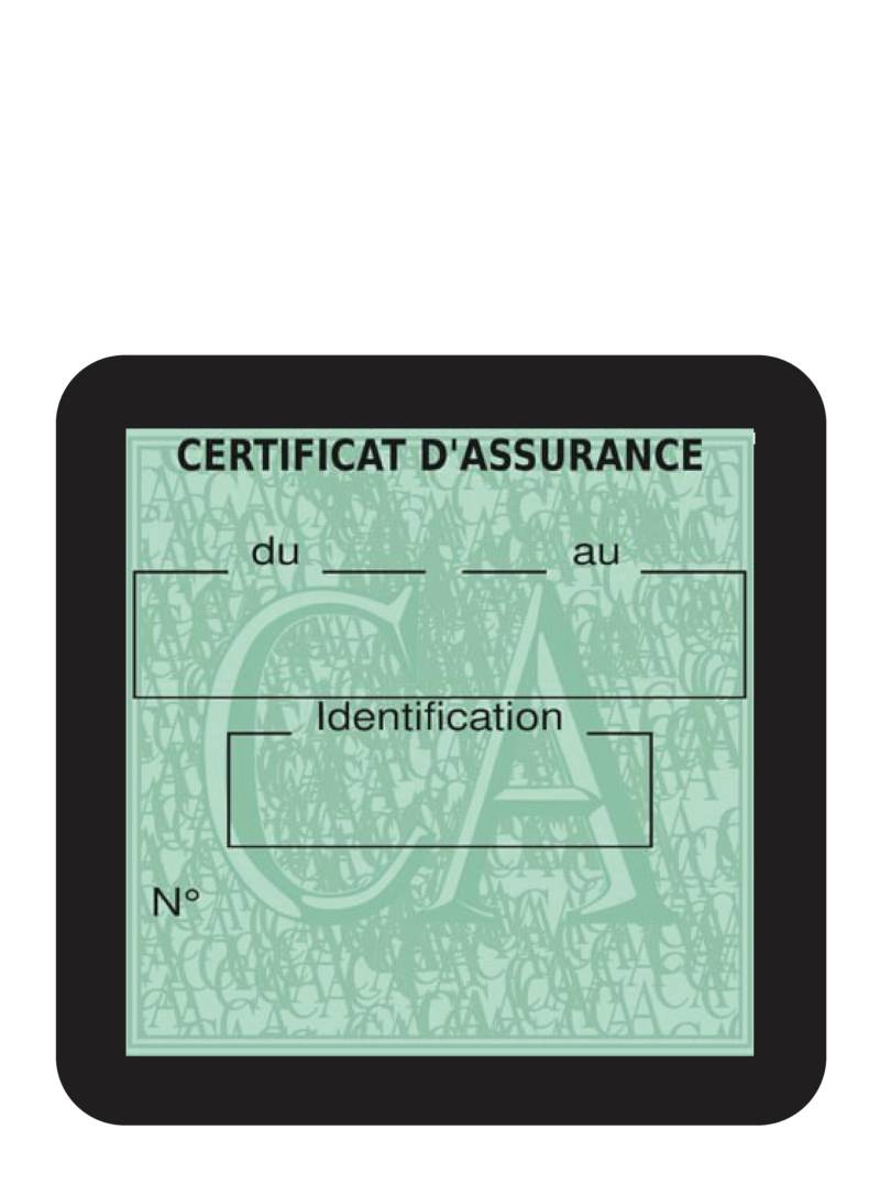 HADEXIA Kfz-Halterung für Versicherungsplakette, neutral, einfache Hülle, selbstklebend, Schwarz von HADEXIA