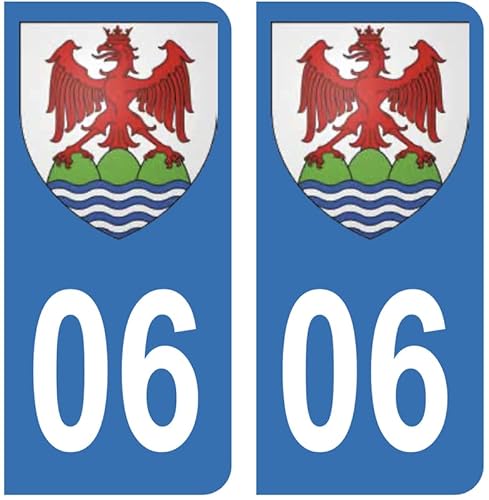 Hadexia Aufkleber für Nummernschild, Auto, 06, Wappen Nice von HADEXIA