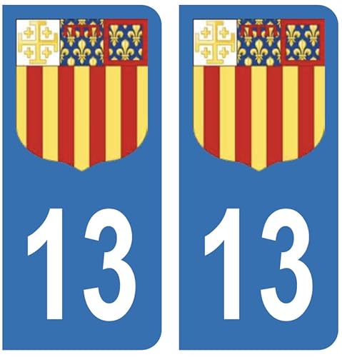 Hadexia Aufkleber für Nummernschild, Auto, 13, Wappen Aix en Provence von HADEXIA
