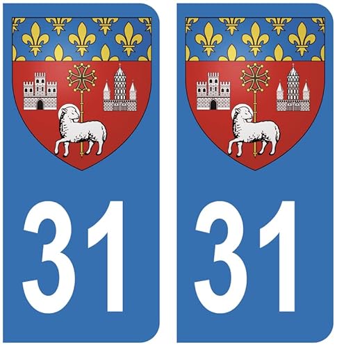 Hadexia Aufkleber für Nummernschild, Auto, 31, Wappen Toulouse von HADEXIA