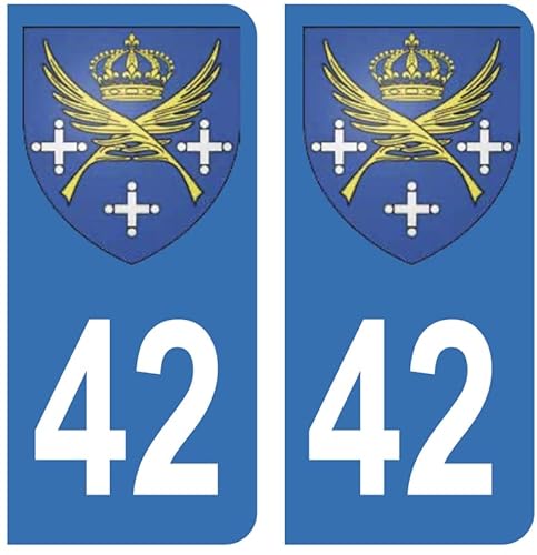 Hadexia Aufkleber für Nummernschild, Auto, 42, Wappen St. Etienne von HADEXIA