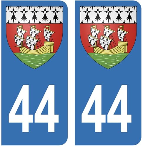 Hadexia Aufkleber für Nummernschild, Auto, 44 Wappen Nantes von HADEXIA