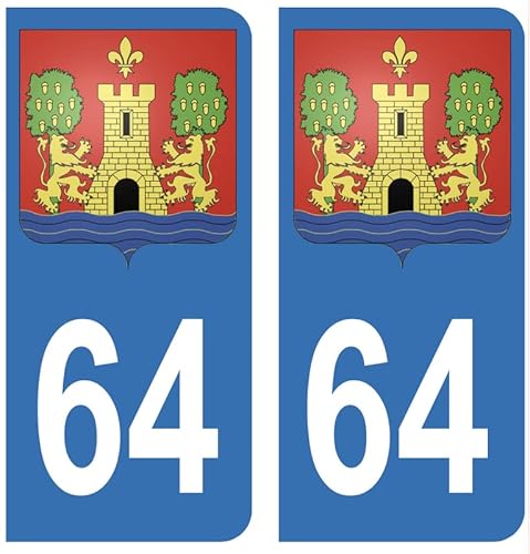Hadexia Aufkleber für Nummernschild, Auto, 64, Wappen Bayonne von HADEXIA