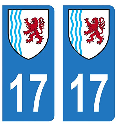 Hadexia Aufkleber für Nummernschild, Auto, Departement 17, Charente-Maritime, Logo New Aquitaine von HADEXIA