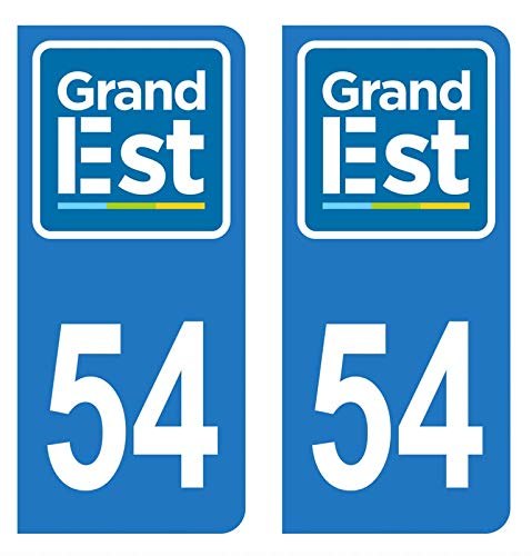 Hadexia Aufkleber für Nummernschild, Auto, Departement 54, Meurthe-et-Mosel, Logo Region Grand Est von HADEXIA