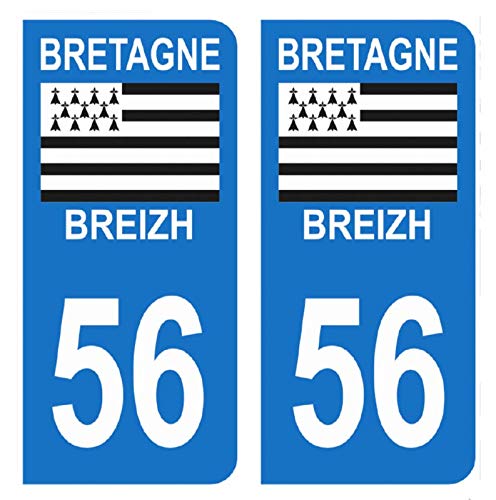 Hadexia Aufkleber für Nummernschild, Auto, Departement 56 Morbihan Logo, Bretagne Breizh Symbol von HADEXIA