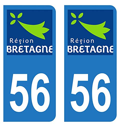 Hadexia Aufkleber für Nummernschild, Auto, Departement 56 Morbihan Logo, Bretagne von HADEXIA