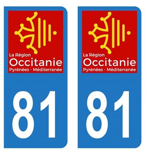 Hadexia Aufkleber für Nummernschild, Auto, Departement 81, Tarn, Logo, Okzitanien von HADEXIA