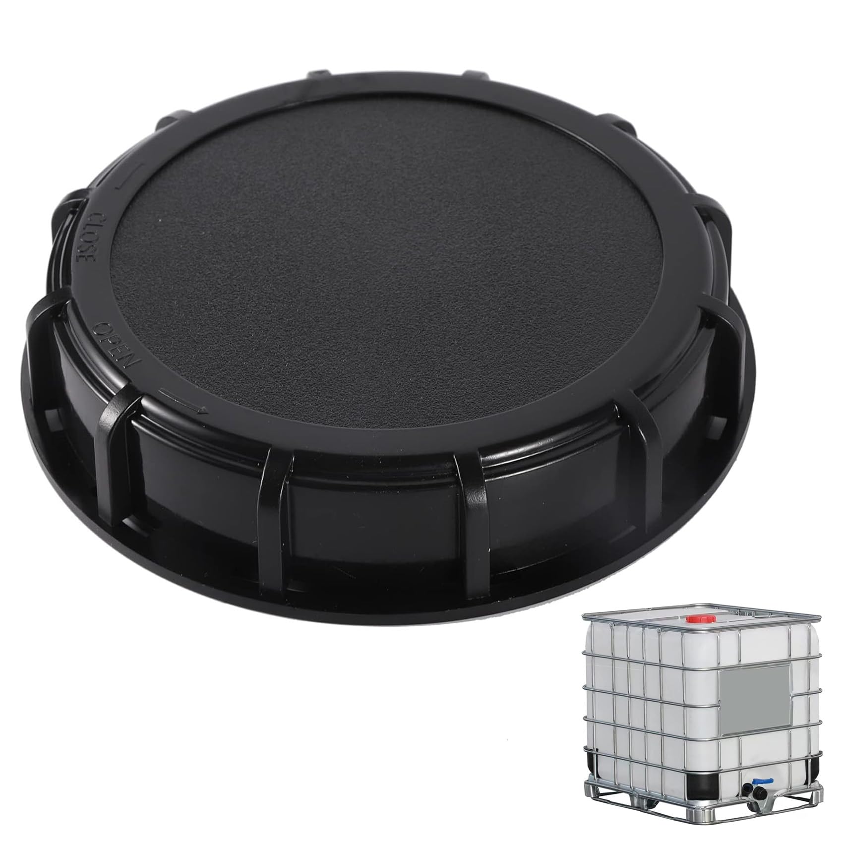 HAFRILY IBC Deckel 163 mm Tank Abdeckung IBC Tank Zubehör für 1000L IBC Wasser Tank,Aquarium,Fassventil,Gartenbewässerung (Schwarz) von HAFRILY