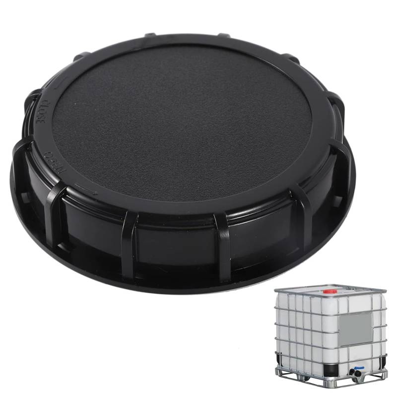 HAFRILY IBC Deckel 163 mm Tank Abdeckung IBC Tank Zubehör für 1000L IBC Wasser Tank,Aquarium,Fassventil,Gartenbewässerung (Schwarz) von HAFRILY