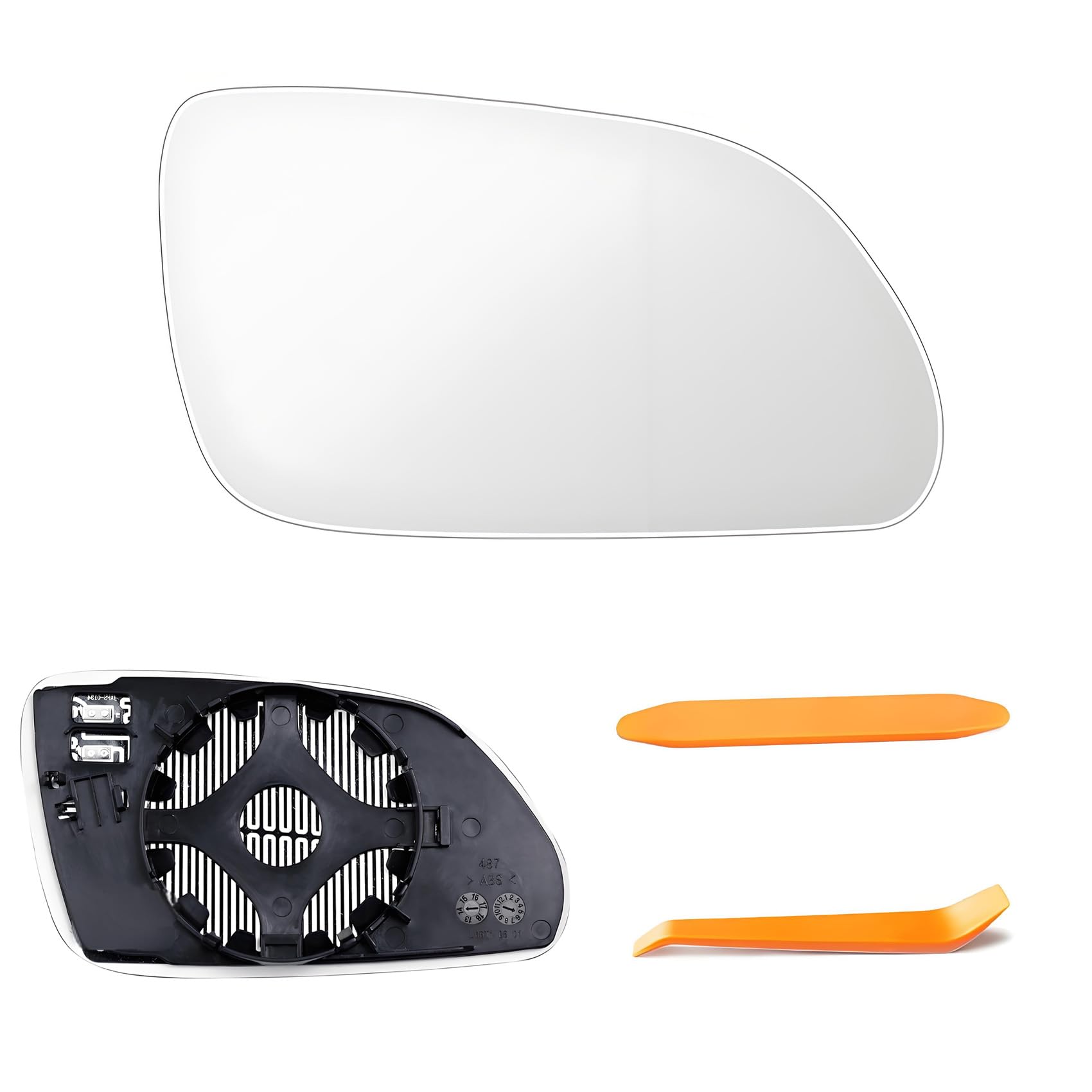 HAFRILY Spiegelglas Ersatz für VW Skoda Oktavia (1Z3/1Z5)2004-2013 für Polo (9N)2005-2009 OE 6Q0857521 6Q0857522 Beheizbar Ersatzspiegelglas Fahrerseite Außenspiegel Asphärisch (Rechts) von HAFRILY