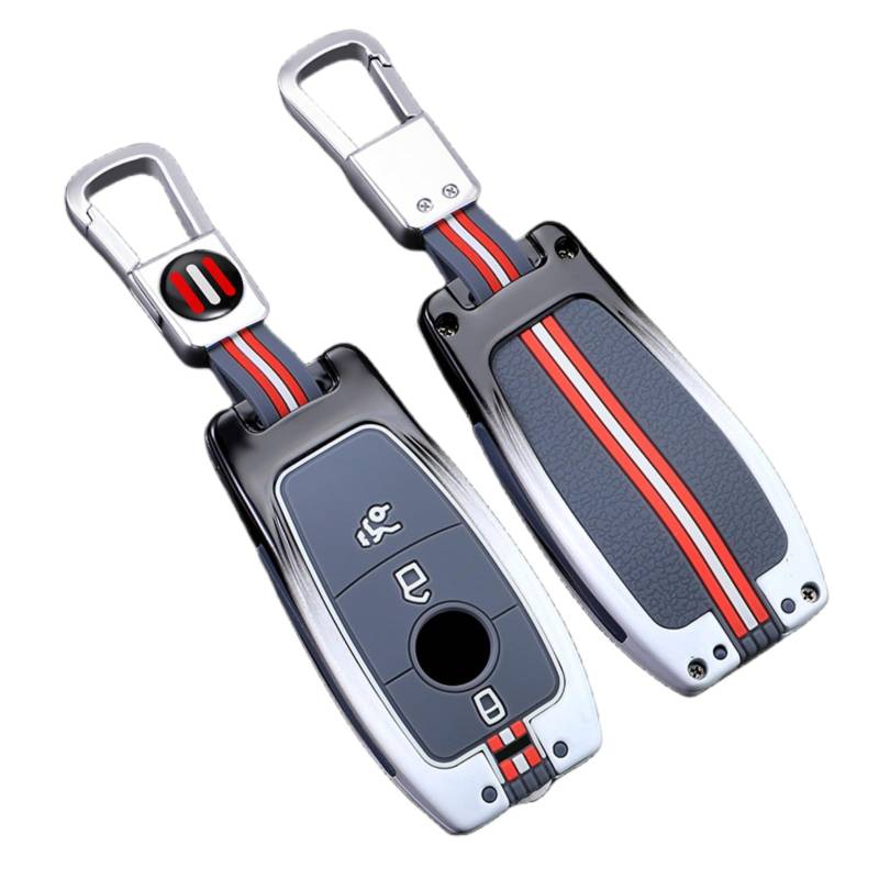 Zinklegierung Autoschlüssel Hülle Gehäuse Compatible für Benz A C E S GLC GLE GLS CLA Class W205 W213 W177 X167 W222 G63 Car Key Shell Protector,Grau von HAHUJZXK