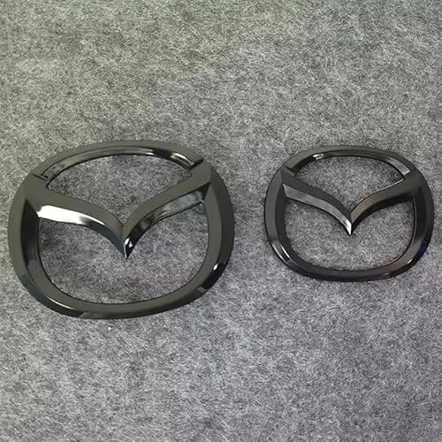 Ersatz Emblem für Mazda 2 2022 2023 2024 2025,Schwarz Vorne Kühlergrill Hinten Kofferraum Aufkleber Zeichen Logo Schriftzug 3D Metall Auto Außen Dekoration Zubehör,just Front+Back von HAHYHL
