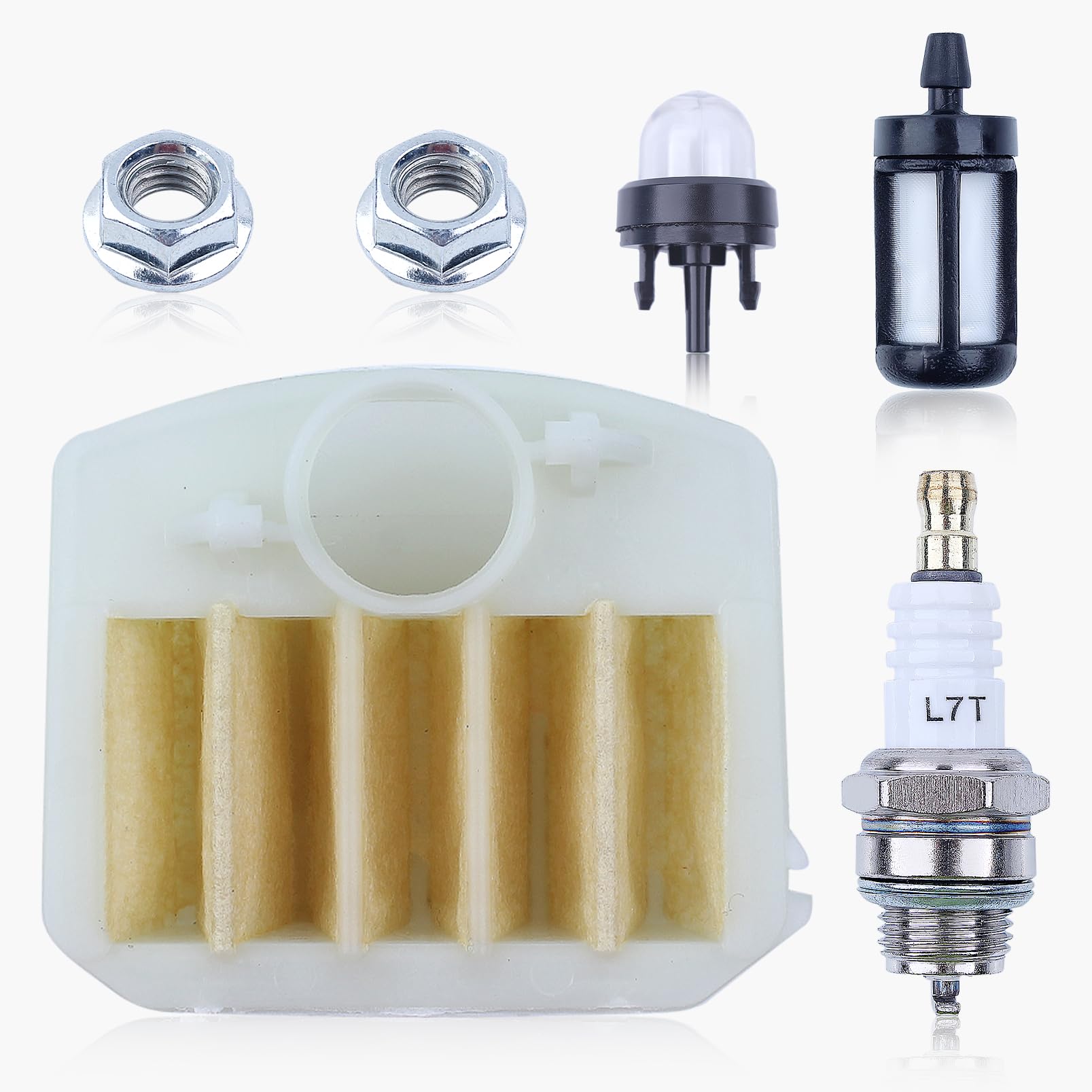Haishine Air Fuel Filter Primer Bulb-Muttern Zündkerzen-Kit für Husqvarna 340 345 346 XP 350 351 353 Kettensäge Ersetzen von Teilen [# 537024003] von HAISHINE
