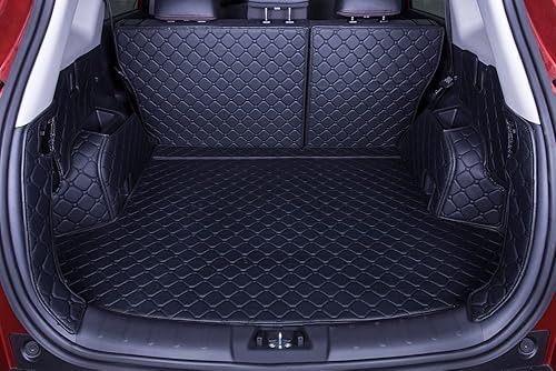 Full Wrap Leder Kofferraum Matte für Subaru Outback VI BT 2021 2022 2023, Wasser Beweis Auto Zubehör Innen Schutz Pad,C-Black von HAIYUN