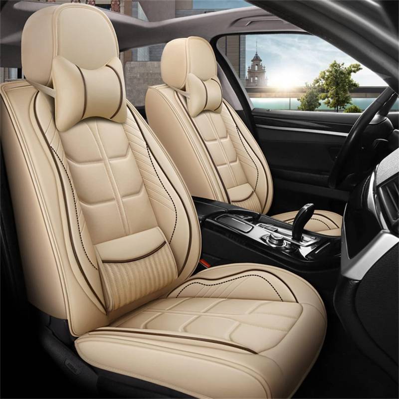 HAIYUN Leder Autositzbezüge-Set für Mazda CX-60 CX 60 CX60 2021 2022 2023+, Airbag Kompatibel, Wasserdicht, Vordersitze Rückbank Sitzbezügesets,B-Beige von HAIYUN
