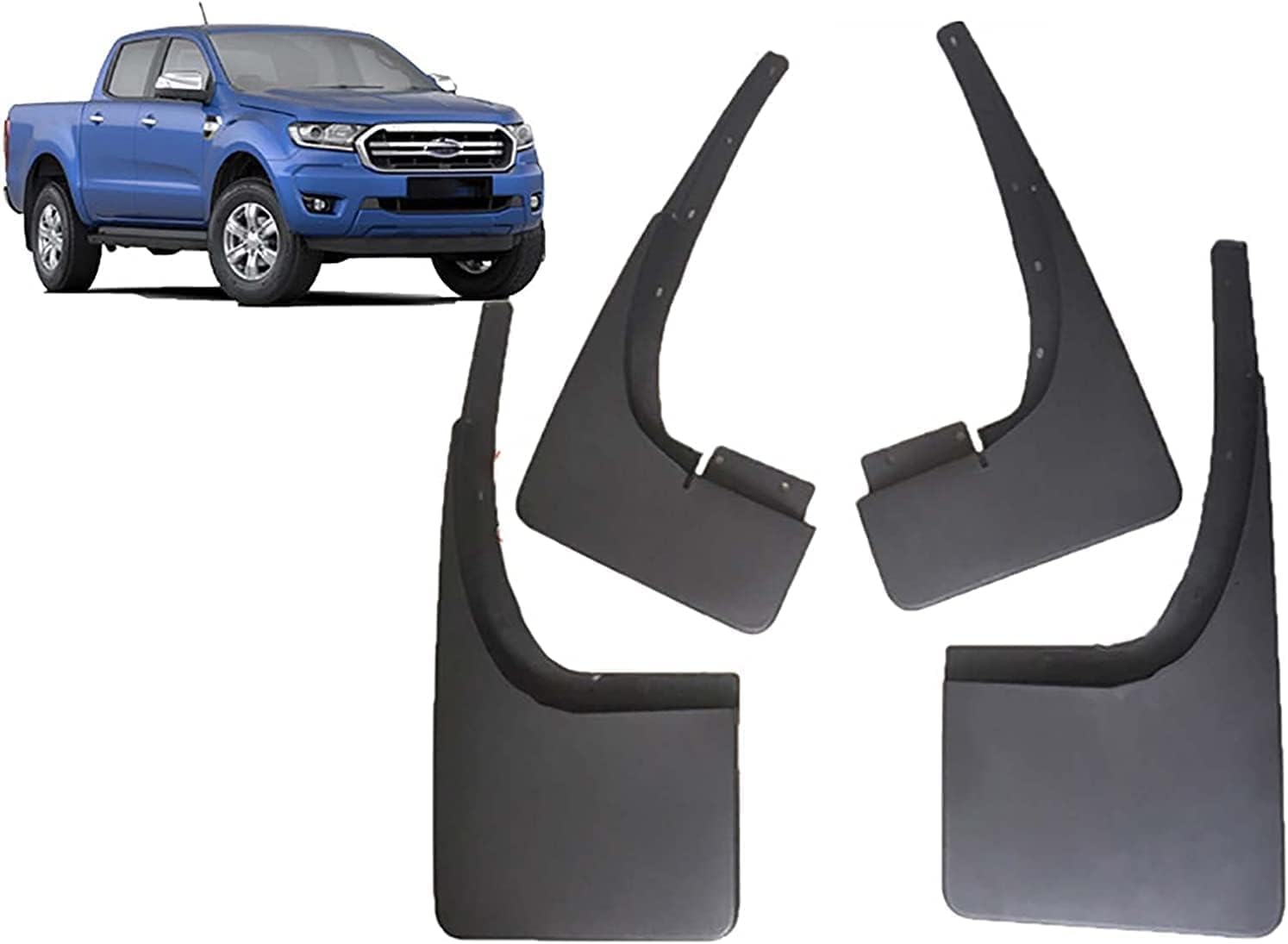 Auto Schmutzfänger Spritzschutz Kit für Ford Ranger T6 2011-2017, ABS Kotflügel Vorne Hinten Schlamm Klappen Spritzschutz Mudguard 4 Stücke von HALEUP