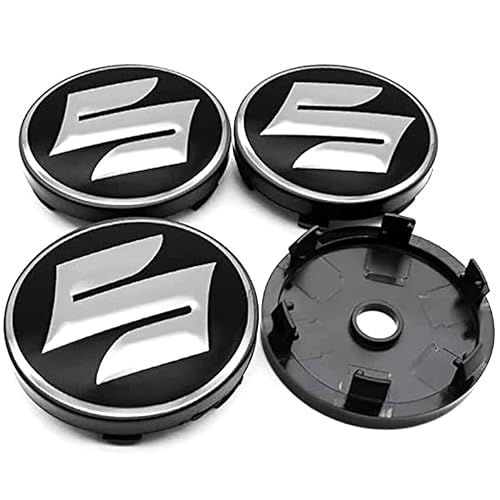 4 Stück Auto Radnabenkappen für Suzuki Grand Vitara SX4 56mm, Auto-Nabenkappen Radmittelkappen Nabendeckel Reifen Felgen Zubehö Wheel Caps von HAMOM