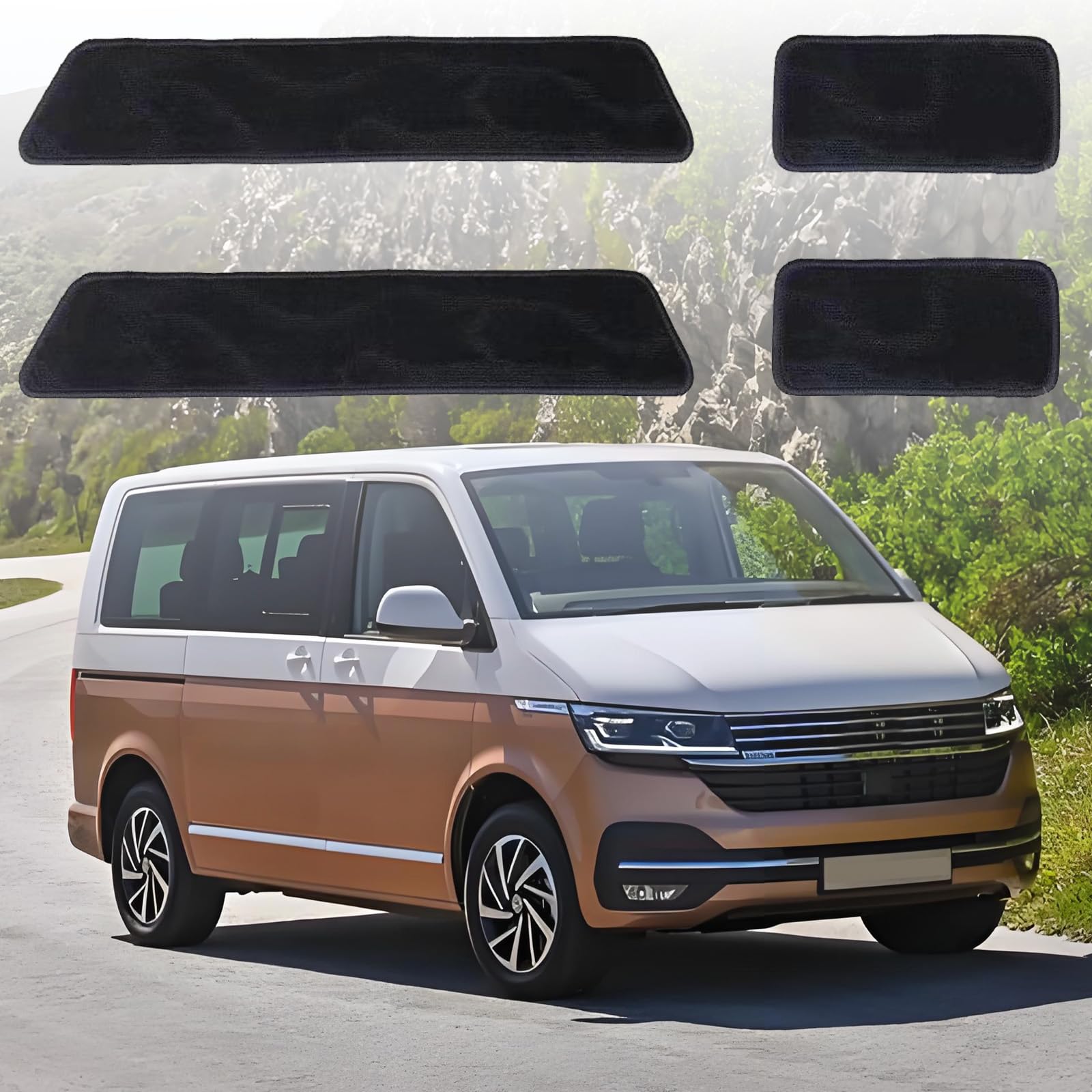 Teppiche Fußmatten Ersatz für VW T5 T6 T6.1, Teppichbodenmatte 4 Teilig Set, Camping Wohnmobil Einstiegs-Teppichmatte, Eingangstürmatte, Enthalten Berührungsverschlüsse Teppiche Fußmatten Ersatz für VW T5 T6 T6.1, Teppichbodenmatte 4 Teilig Set, Camping Wohnmobil Einstiegs-Teppichmatte, Eingangstürmatte, Enthalten Berührungsverschlüsse von HAMON