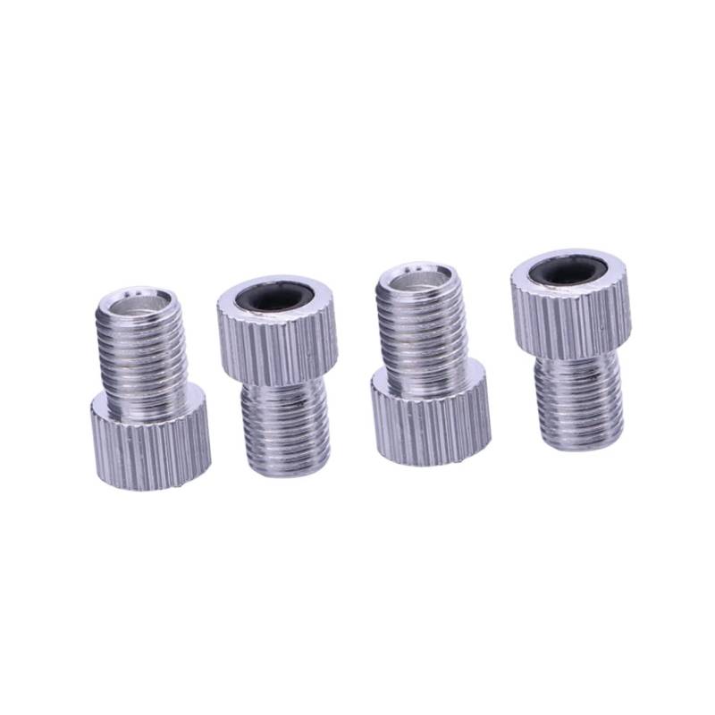 HANABASS 4 Stück Fahrradpumpenadapter Ventil Zubehör Reifenluftadapter luftkompressor Adapter Pumpe für Fahrrad Luftpumpenadapter Luftpumpe für das Fahrrad Silver von HANABASS