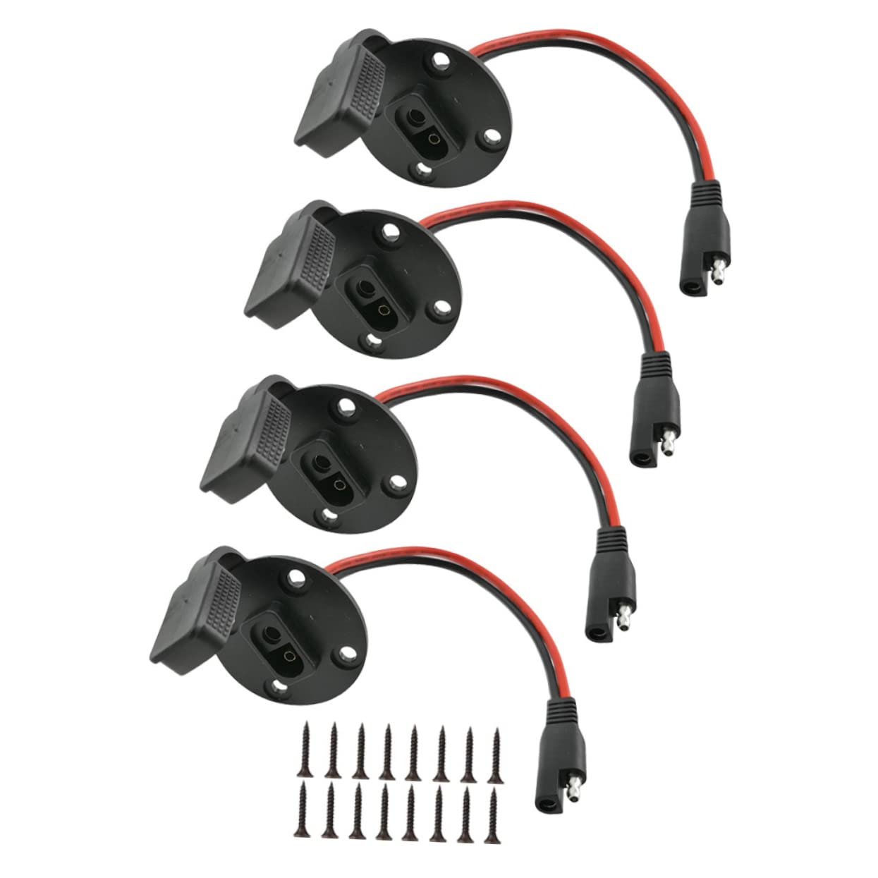 HANABASS 4Sätze Sae Verbindungsstecker mit Schutzabdeckung für Solargenerator Batterieladegerät Langlebig für Panelmontage und Sicheren an Solarpanels von HANABASS