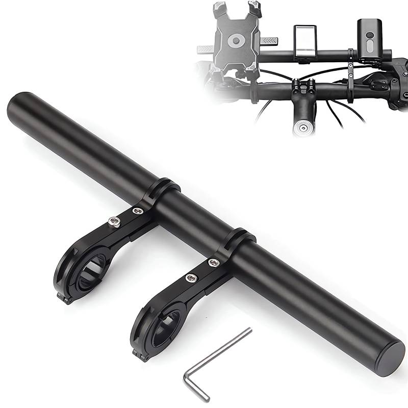 Fahrrad Lenker Erweiterung, 30CM Lenkererweiterung Fahrrad mit Schraubendreher, Lenker Extender fuer 25-34mm Lenker, Aluminiumlegierung für GPS, Kamera, Taschenlampe, Phones von HANEVEAR