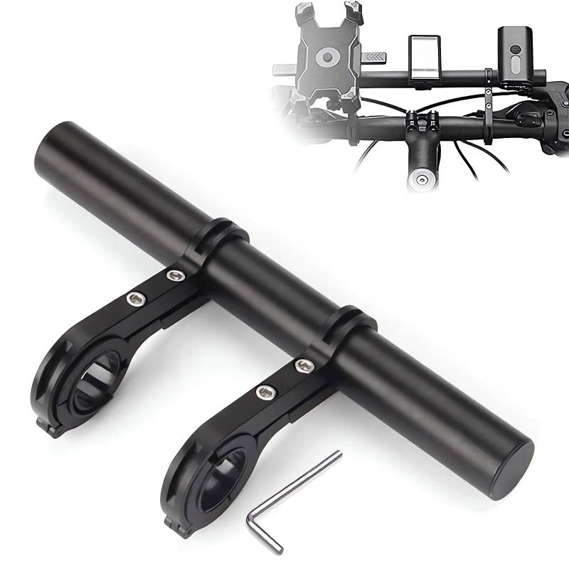 Fahrrad Lenker Erweiterung, 20CM Lenkererweiterung Fahrrad mit Schraubendreher, Lenker Extender fuer 25-34mm Lenker, Aluminiumlegierung für GPS, Kamera, Taschenlampe, Phones von HANEVEAR