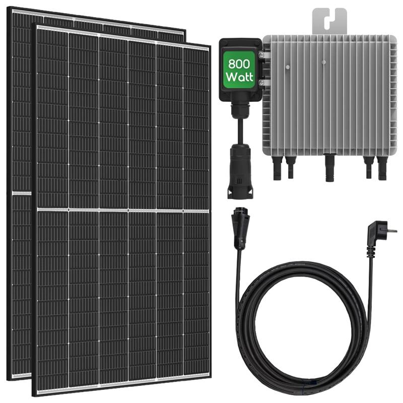 Balkonkraftwerk 800W mit Deye UN-M80G4-EU-Q0 steckerfertig 5m Kabel mit WIFI - 890wp Trina Vertex S+ 445W Solarpanels von HANTECH