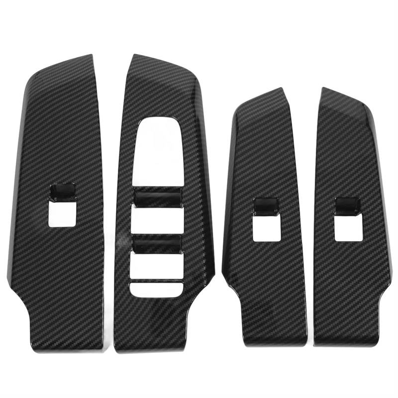 HANZOU 4-teilige Fensterheber-Schalter-Knopfleisten-Trim-Abdeckung, innere Fenster-Schalttafel-Abdeckung, passend for Mitsubishi Verkleidung des Fensterschaltergehäuses von HANZOU