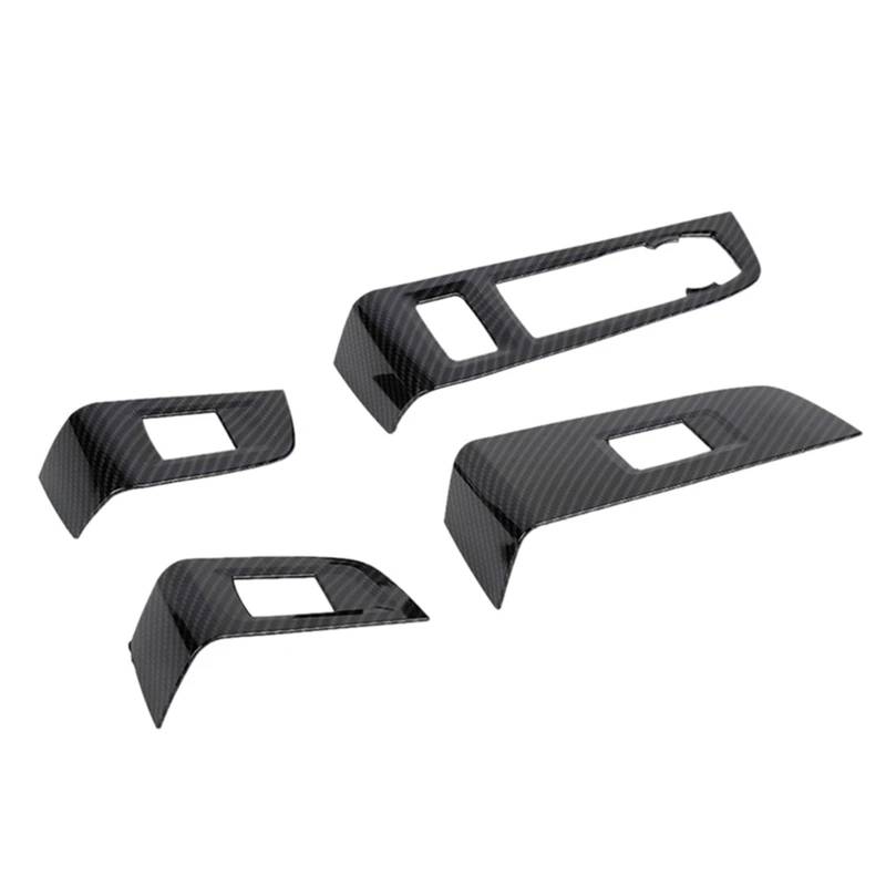 HANZOU Auto Fensterheber Schalter Panel Abdeckung Trim Fit for Chevy Suburban 2020-2023 Fit for Tahoe GMC Yukon 2021-2023 Fit for Ersatzteile ABS Carbon Faser Verkleidung des Fensterschaltergehäuses von HANZOU