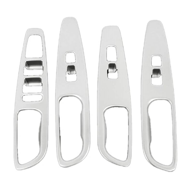 HANZOU Fensterheber-Schalter-Tasten-Panel-Abdeckung, passend for Hyundai Santa Fe 2019–2021, Innentür-Armlehnen-Dekoration Verkleidung des Fensterschaltergehäuses(Silver) von HANZOU