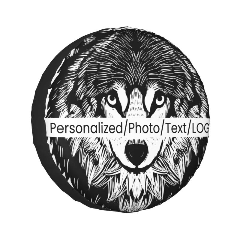 HÁOÁNGFZHE Personalisierte Reifenabdeckungen 14-17 Zoll Universelle Reifenabdeckung Waterproof Ersatzradabdeckungen Sonnenschutz Radabdeckungen für Auto, Schwarz, Polyester von ＨＡＯＡＮＧＺＨＥ