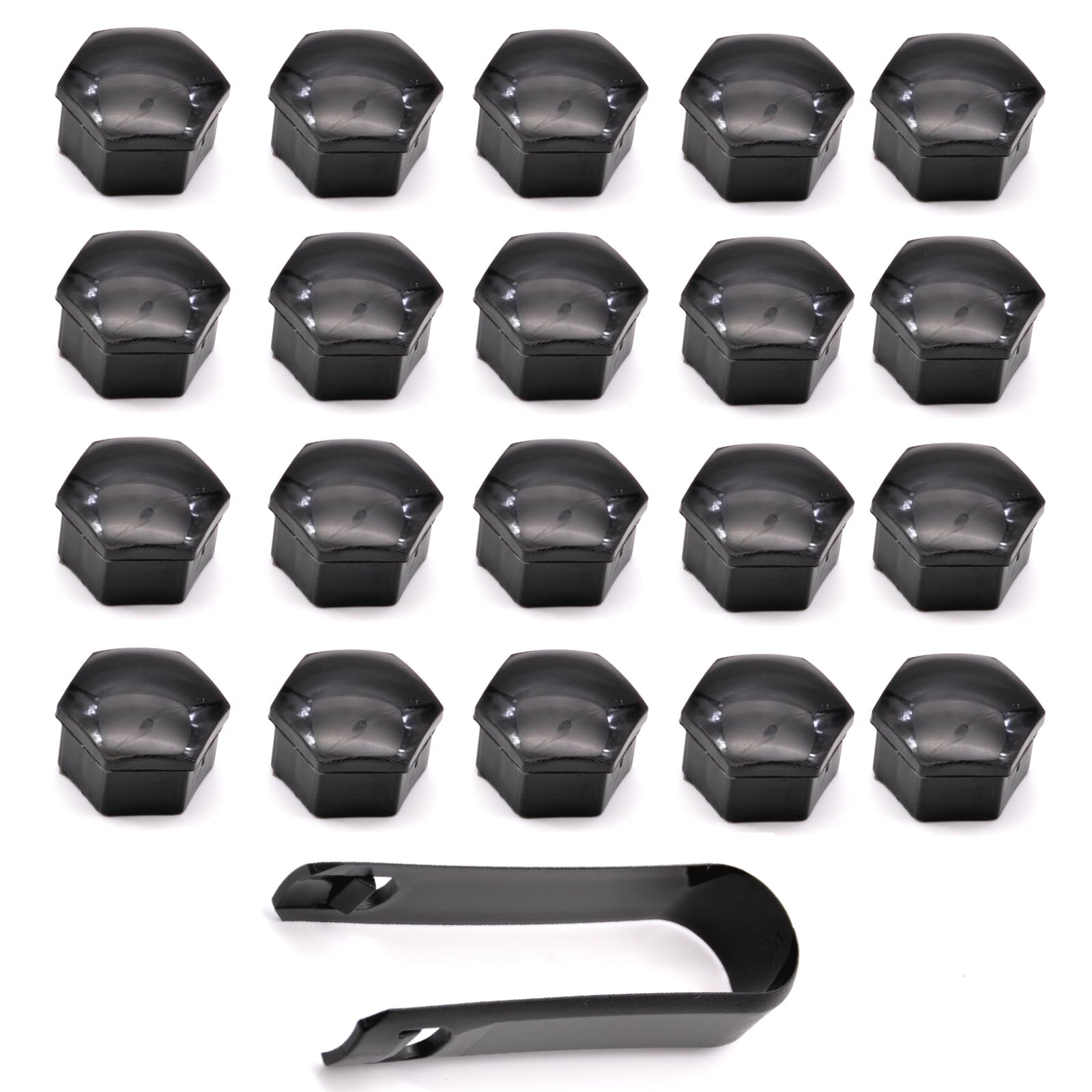 HAOTOM 20X Reifen Schraube Trim Abdeckung Rad Schraube Mutter Kappe 19mm Schwarz Abdeckkappe Radbolzen für Radschrauben für Volvo C30 C70 S40 V40 V50 31471691 von HAOTOM