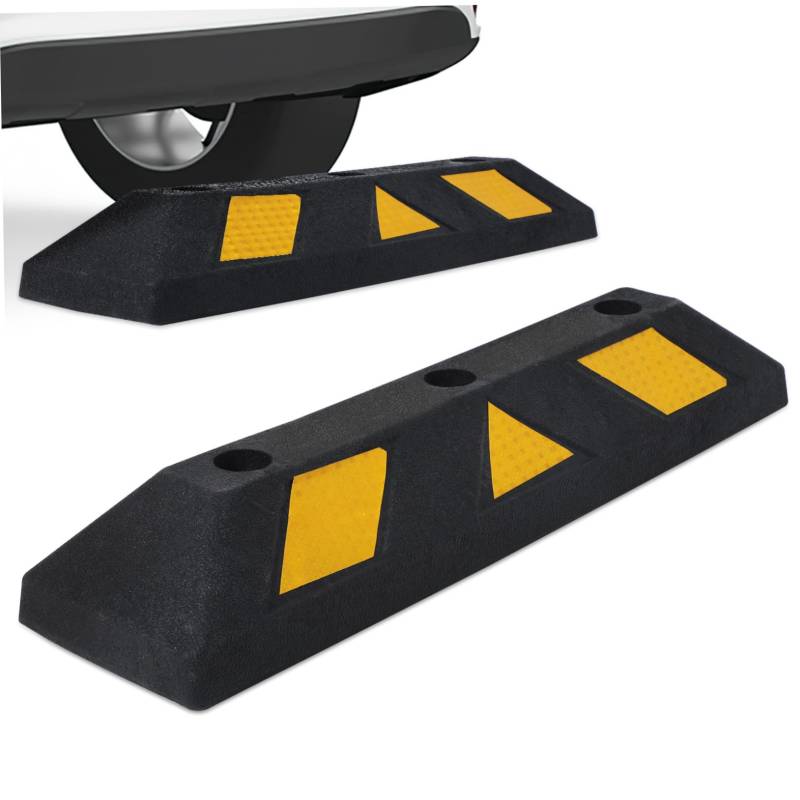 HAPINARY Auto Stopp Blinker Garage Einparkhilfe Radstopper Für Garage Garagenzubehör Gummi Parkblock Autostopper von HAPINARY