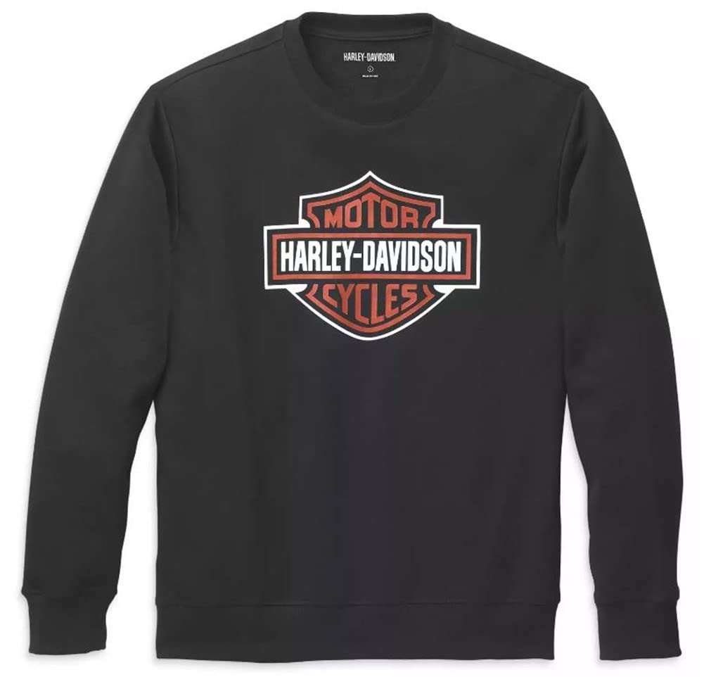 HARLEY-DAVIDSON Herren Langarmshirt Bar & Shield Longsleeve Pullover Motorrad Sweater für Männer Biker Sweatshirt Pulli, 3XL von HARLEY-DAVIDSON