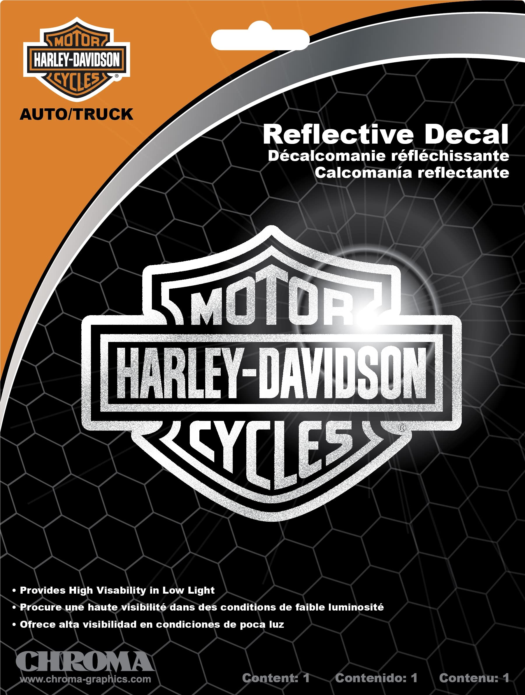 HARLEY-DAVIDSON Logo Reflektierender Aufkleber Vinyl Auffällig 14,5 x 11,5 cm von HARLEY-DAVIDSON