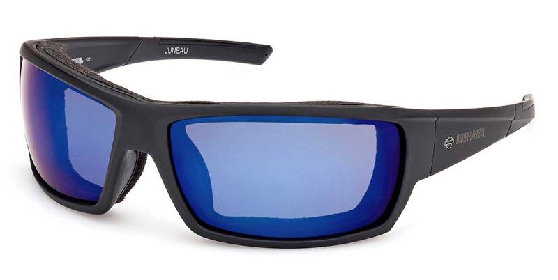 HARLEY-DAVIDSON Marcolin Juneau HZ0008-02C Smoke Color Enhanced Blue Mirror Motorrad Brille von HARLEY-DAVIDSON