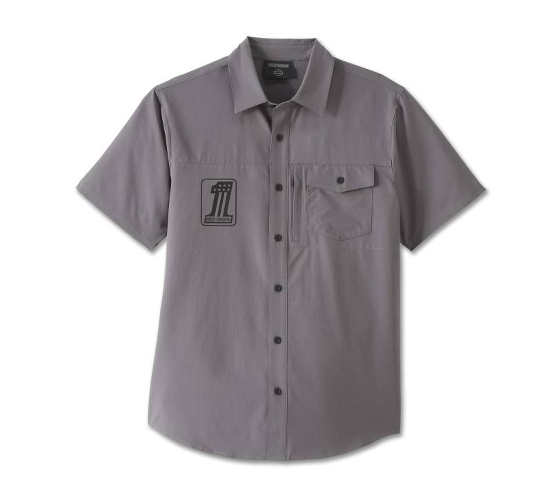 Harley-Davidson #1 Performance Shirt Blackened Pearl Kurzarm Hemd, XXL von HARLEY-DAVIDSON