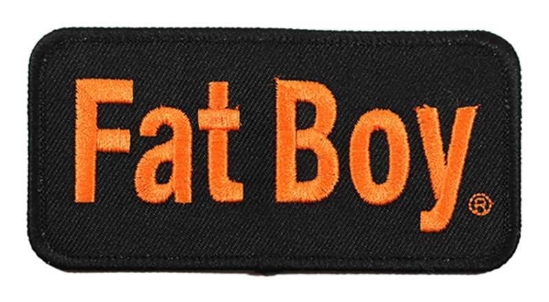 Harley-Davidson 4 in. Embroidered Fat Boy Emblem Sew-On Patch - Black/Orange von HARLEY-DAVIDSON