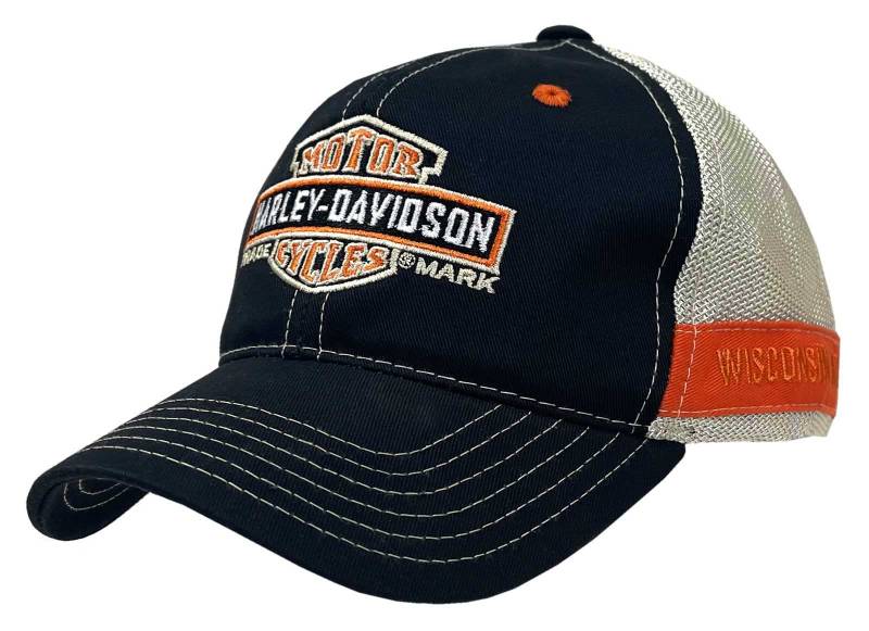 Harley Davidson Baseball Cap Embroidered Long Bar & Shield Mesh Trucker Kappe von HARLEY-DAVIDSON