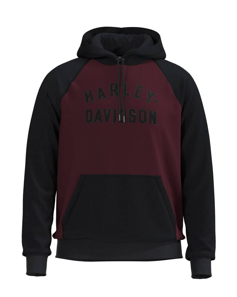 Harley-Davidson Classic Staple Raglan Tawny Port Hoodie Sweatshirt, XXL von HARLEY-DAVIDSON