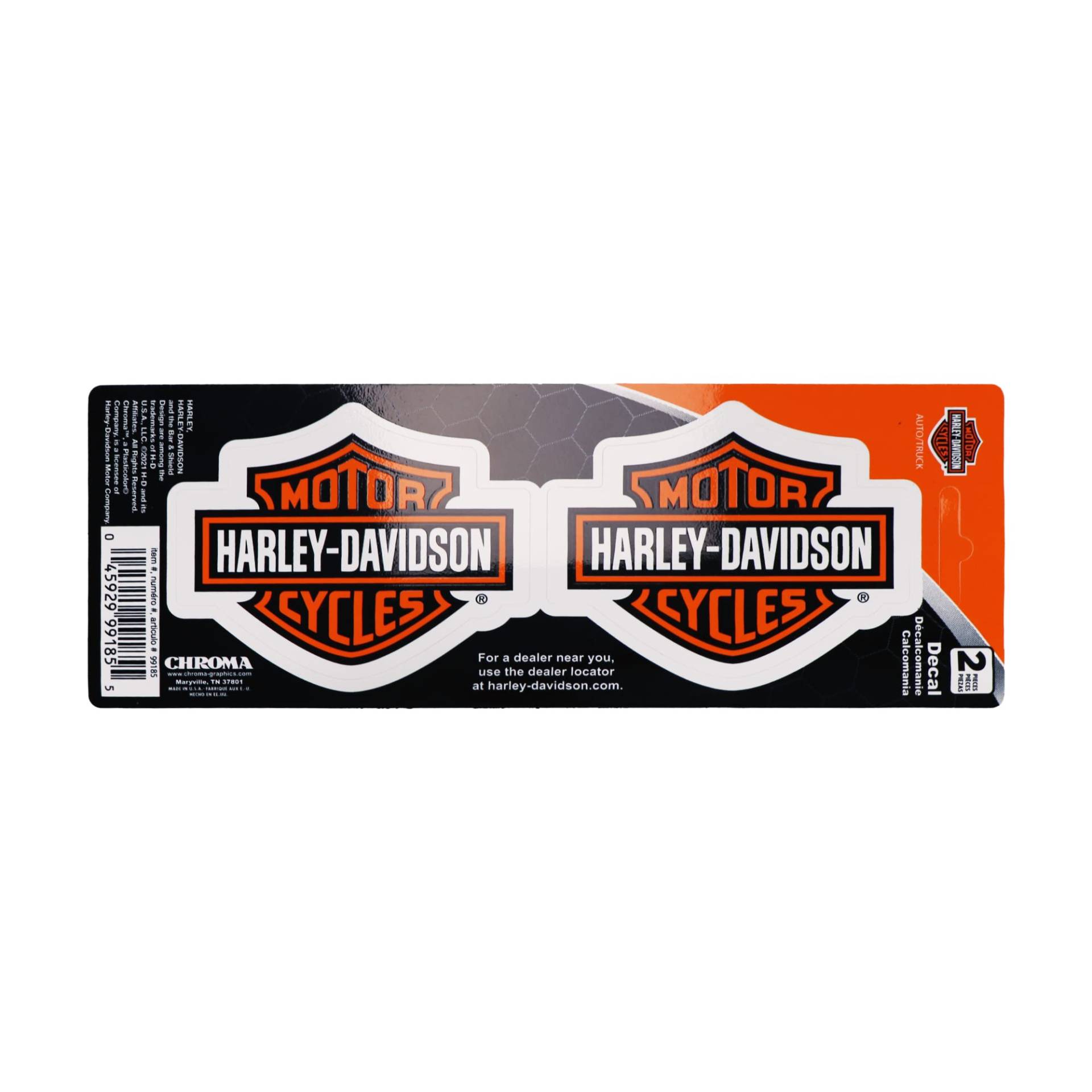 Harley-Davidson Motorrad Sticker Bar&Shield Orange Aufkleber Set Wasserfest für Motorrad-Helm, Auto, Laptop & viele mehr von HARLEY-DAVIDSON